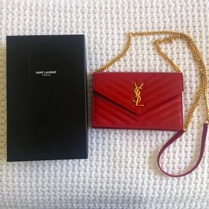 YSL Monogram Matelasse Leather Wallet On Chain